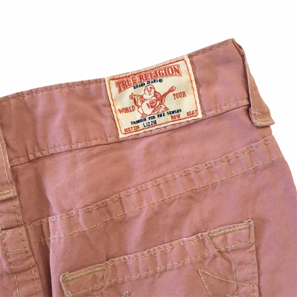 new True Religion ʊ Lizzie Lightweight Denim Mini Skirt ʊ Faded Red ʊ Size 4 27 - Picture 10 of 16
